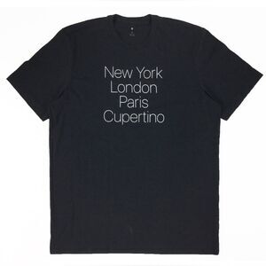 Apple Store new york london paris cupertino tshirt Black (XL)